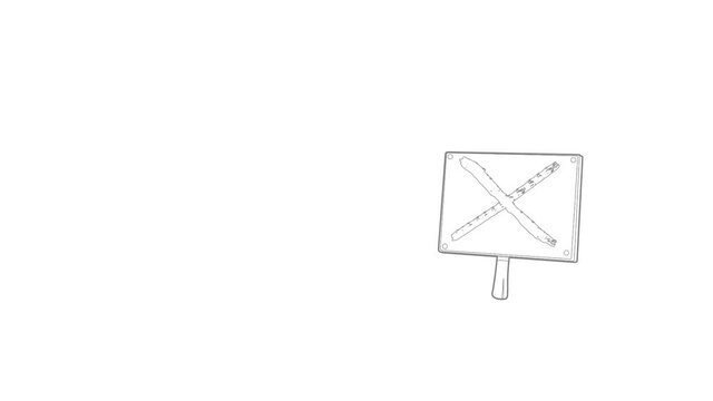 Cross sign icon animation best outline object on white background
