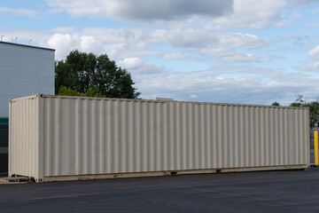 Fototapeta na wymiar storage trailers cargo delivery industrial door move transportation