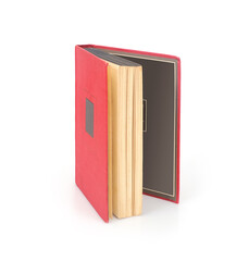 Book in red cover isolated on a white background