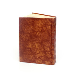 Book in brown cover isolated on a white background