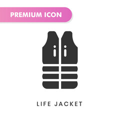 life jacket icon for your website design, logo, app, UI. Vector graphics illustration and editable stroke. life jacket icon glyph design.