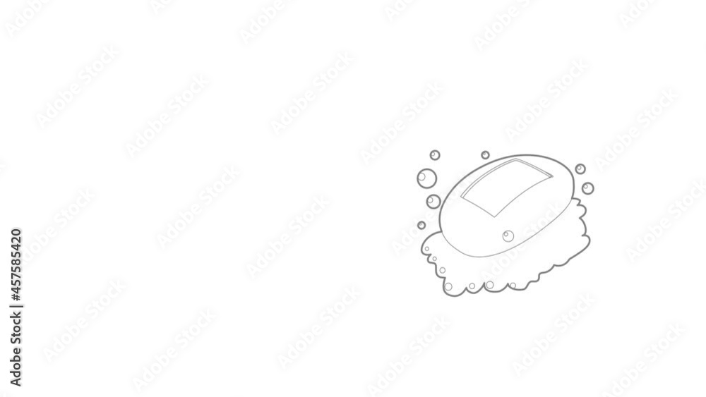 Poster soap icon animation best outline object on white background