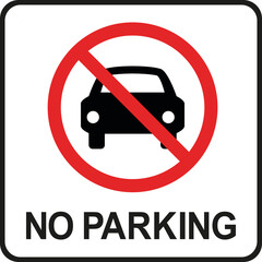 No parking sign vector graphics design. Traffic signs and symbols.