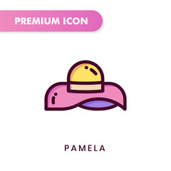 Pamela icon for your website design, logo, app, UI. Vector graphics illustration and editable stroke. Pamela icon lineal color design.