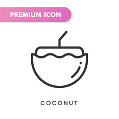 coconut icon for your website design, logo, app, UI. Vector graphics illustration and editable stroke. coconut icon outline design.