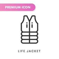 life jacket icon for your website design, logo, app, UI. Vector graphics illustration and editable stroke. life jacket icon outline design.