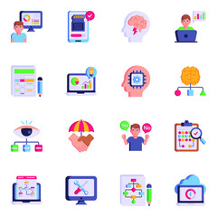 Pack of Business Intelligence Flat Icons


