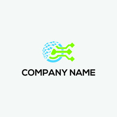 Abstract tech  iconic logo vector illustration