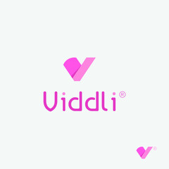 Abstract colorful V letter logo vector illustration