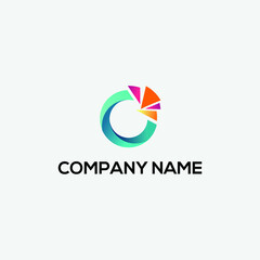 Abstract colorful O letter logo vector illustration