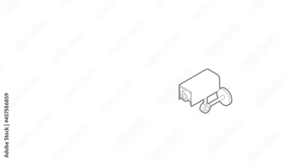 Poster surveillance camera icon animation best outline object on white background