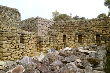 Remains of the Structure in Machu Picchu Incas Citadel, UNESCO World Heritage Site in Cuzco Region, Peru