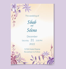 Water Color Floral Wedding Invitation card