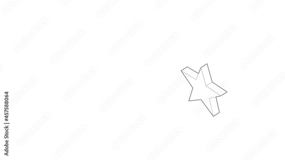 Poster five pointed star icon animation best outline object on white background