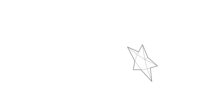 Pointed star icon animation best outline object on white background