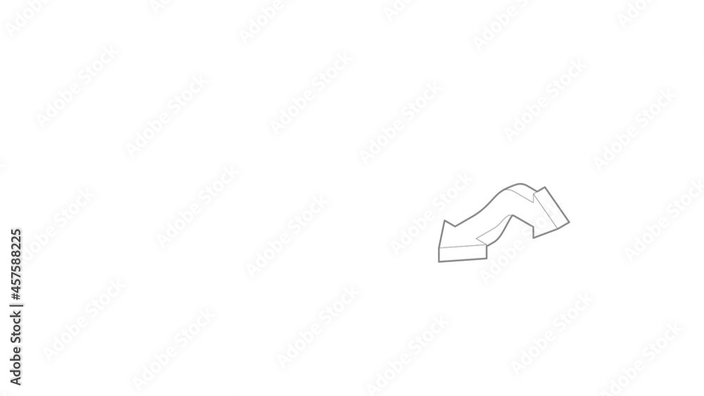 Poster double headed arrow icon animation best outline object on white background