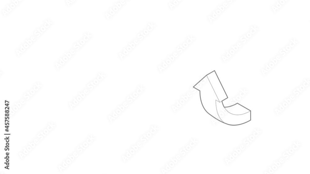 Aufkleber up arrow icon animation best outline object on white background