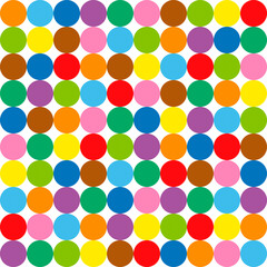 Colorful circle pattern background. Hundred colored balls, seamless extendable vector illustration.

