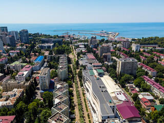 Sochi aerial panoramic view, Russia