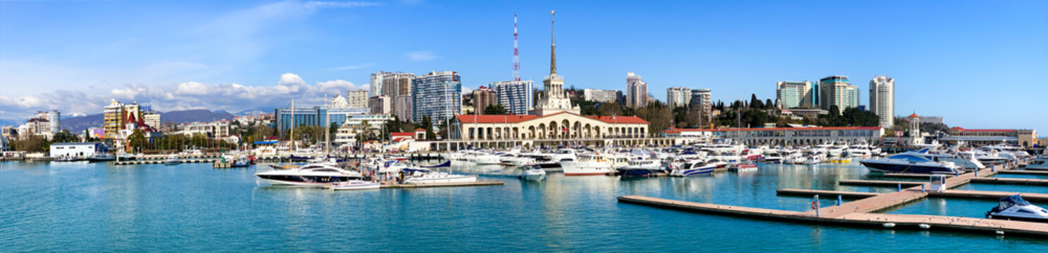 Sochi Marine Station and the yacht pier.