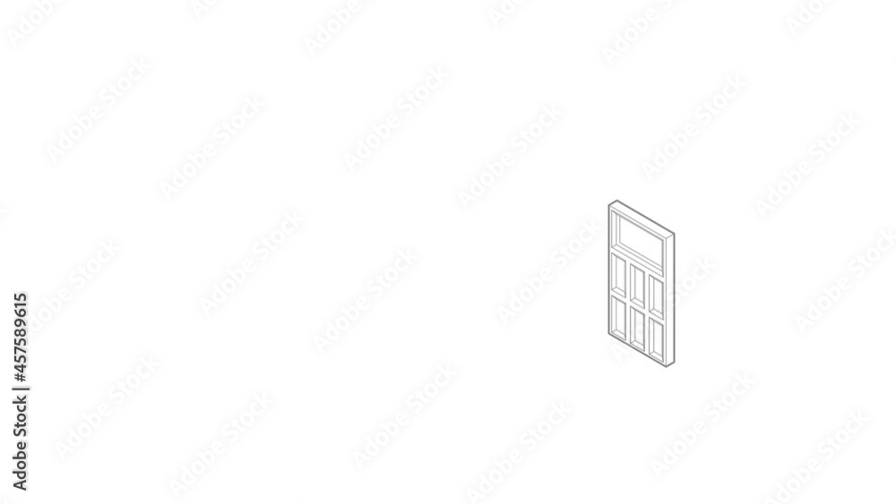 Poster door icon animation best outline object on white background