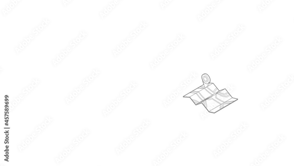 Aufkleber map icon animation best outline object on white background