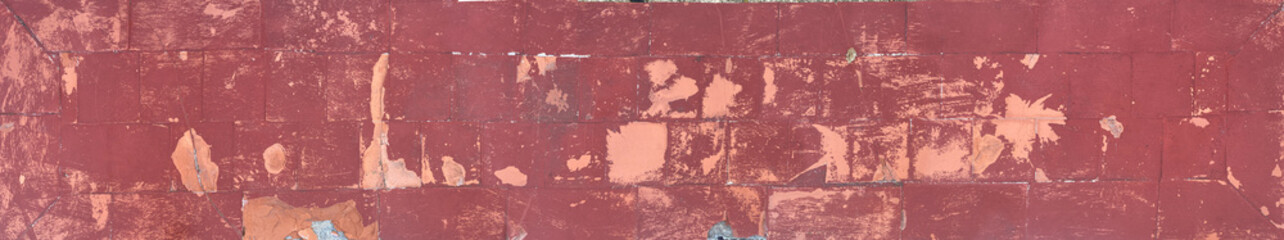 Old and Broken Red Ceramic Floor