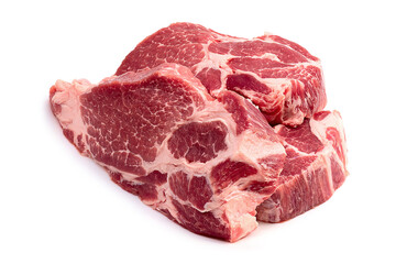 raw meat isolated. fresh meat fillet on white. barbecue steak meat slice