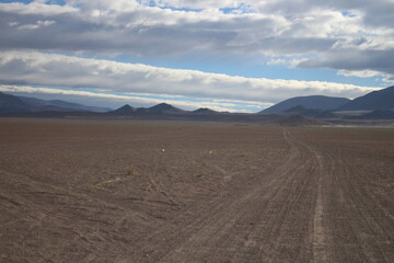 Fototapeta na wymiar Desert Road in amazing landscape