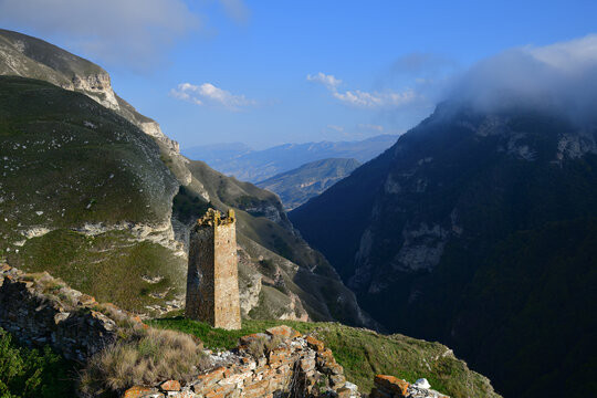 Kharkaroi Battle Tower. Chechnya. Russia