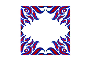 Red and Blue Ornament Border