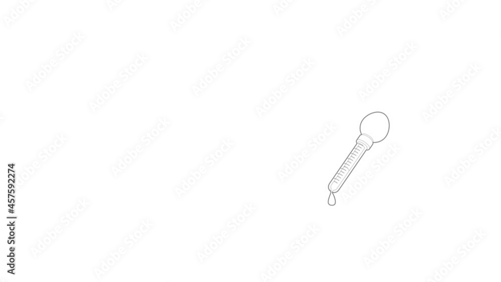 Poster pipette icon animation best outline object on white background