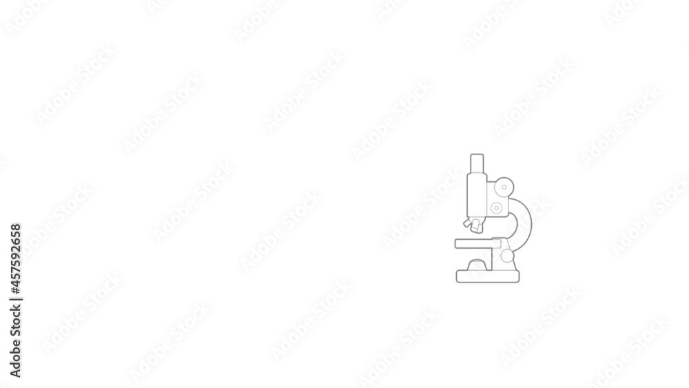 Aufkleber microscope icon animation best outline object on white background