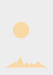 Geometric Mountains silhouette landscape art poster illustration