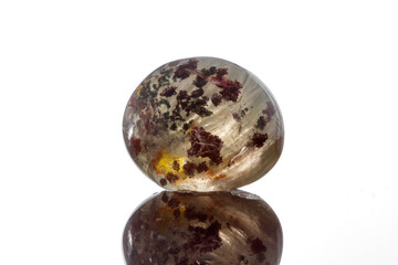 Macro mineral stone Quartz aquarium on a white background