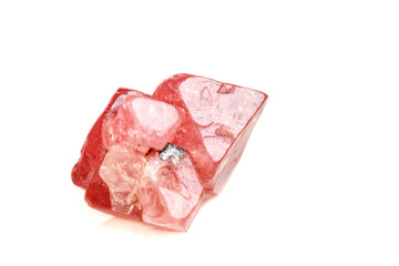 Macro mineral spinel stone on white background