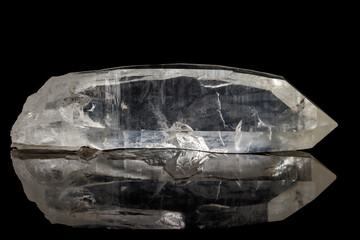 Fototapeta premium Macro mineral stone rhinestone on a black background