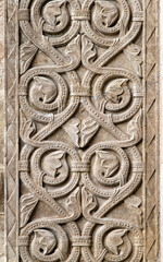 Sculpture médiévale dans la Vieille Cathédrale de Coimbra, Portugal