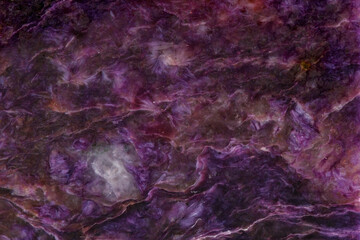 Fototapeta premium Macro mineral stone Charoite on a white background