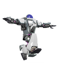 giant robot is floating