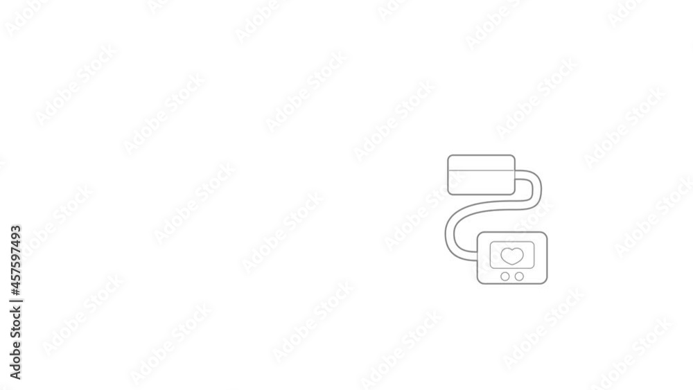 Poster tonometer icon animation best outline object on white background