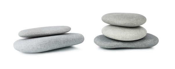 Sea stones, flat, slide, isolated on a white background