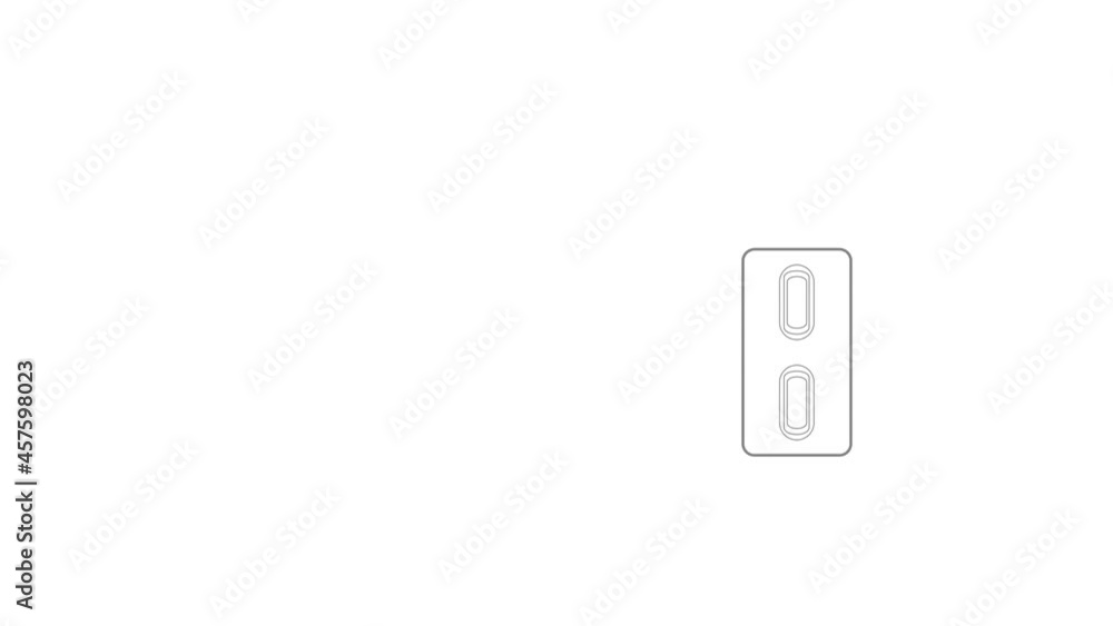 Poster pack of two tablets icon animation best outline object on white background