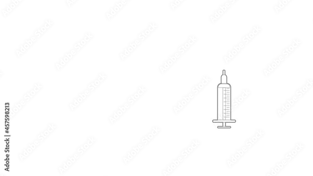 Poster large syringe icon animation best outline object on white background