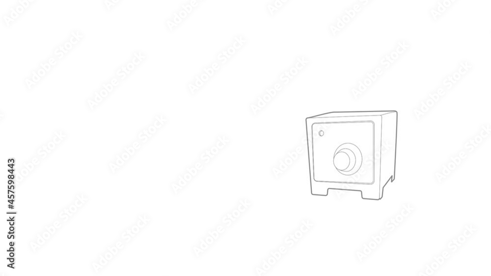 Poster safe icon animation best outline object on white background