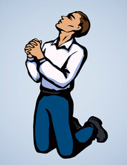 Vector image of the praying person