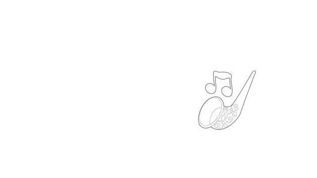 Saxophone icon animation best outline object on white background