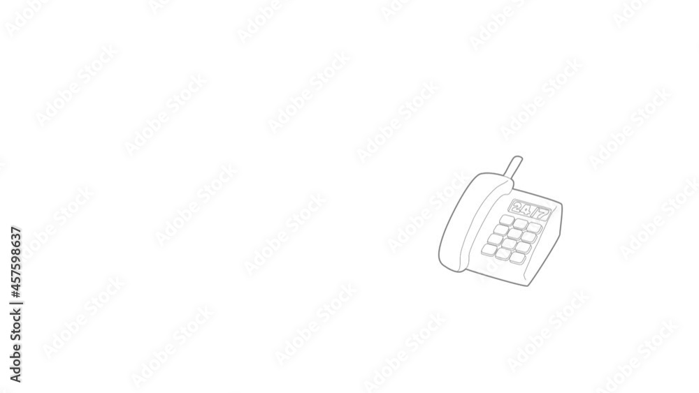 Poster support phone icon animation best outline object on white background