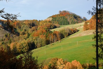  Rajnochovice. Polomsko. Meadows and hills in autumn. East Moravia. Czechia. Europe.