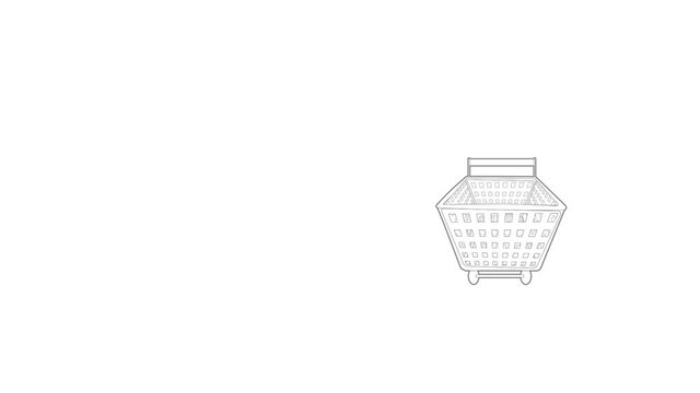Shopping cart icon animation best outline object on white background